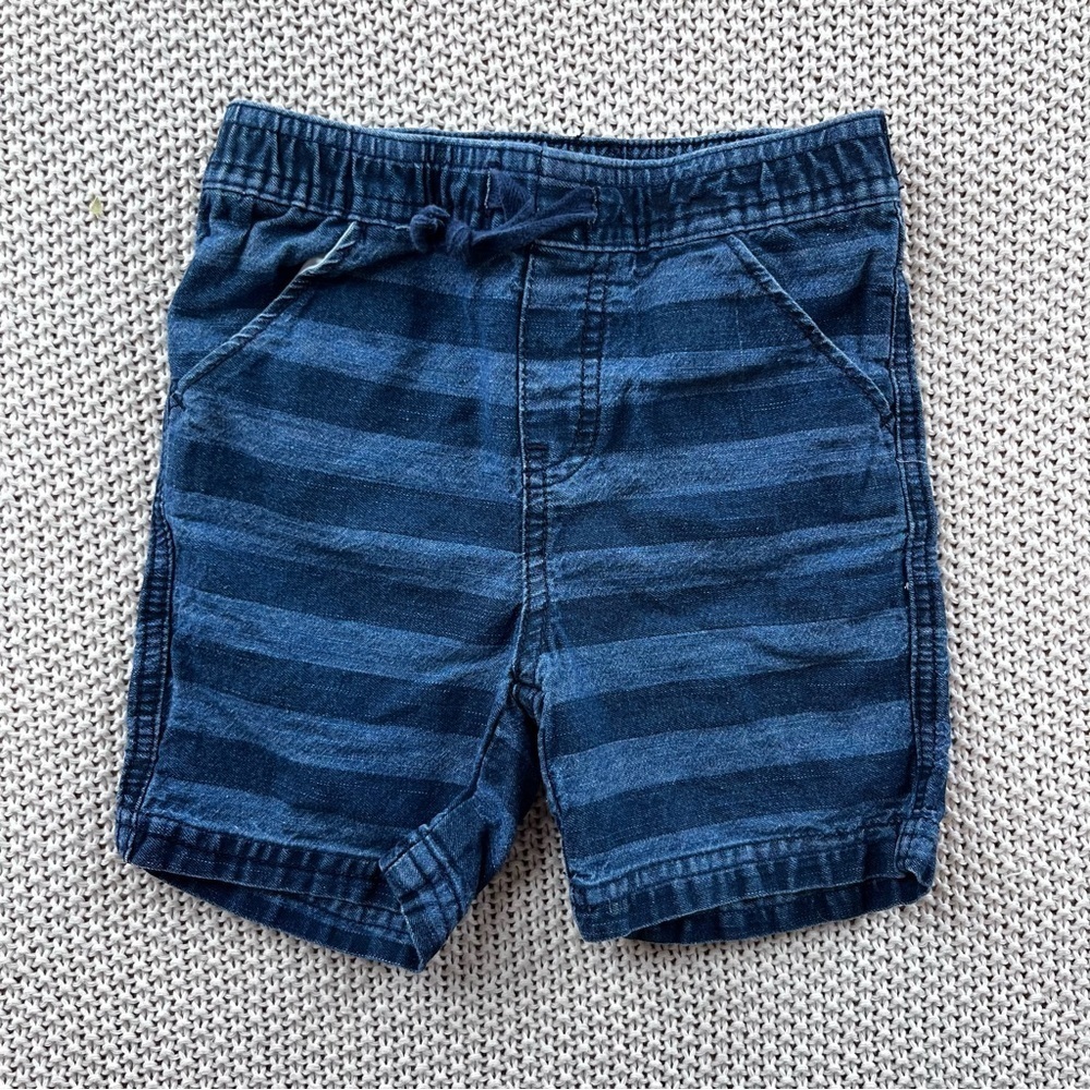 Retro 90s Style Jean First Impressions Toddler Boys 18m Denim Striped Shorts